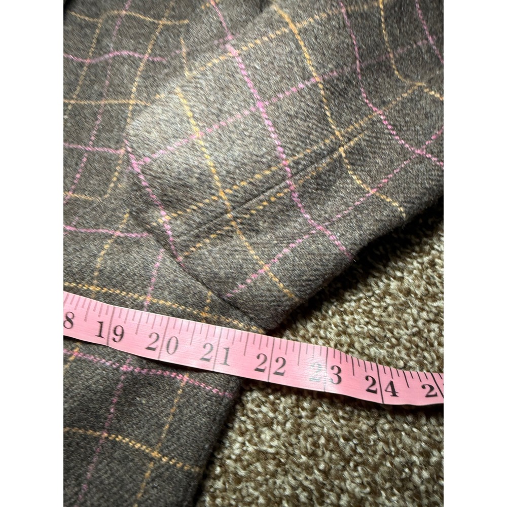 Vintage Lands End Women‎ Plaid Wool Blazer 14 Preppy Classic Academia Career - Picture 7 of 10